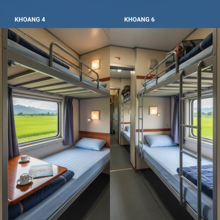 So sánh giường nằm khoang 4 và khoang 6 trên tàu SE